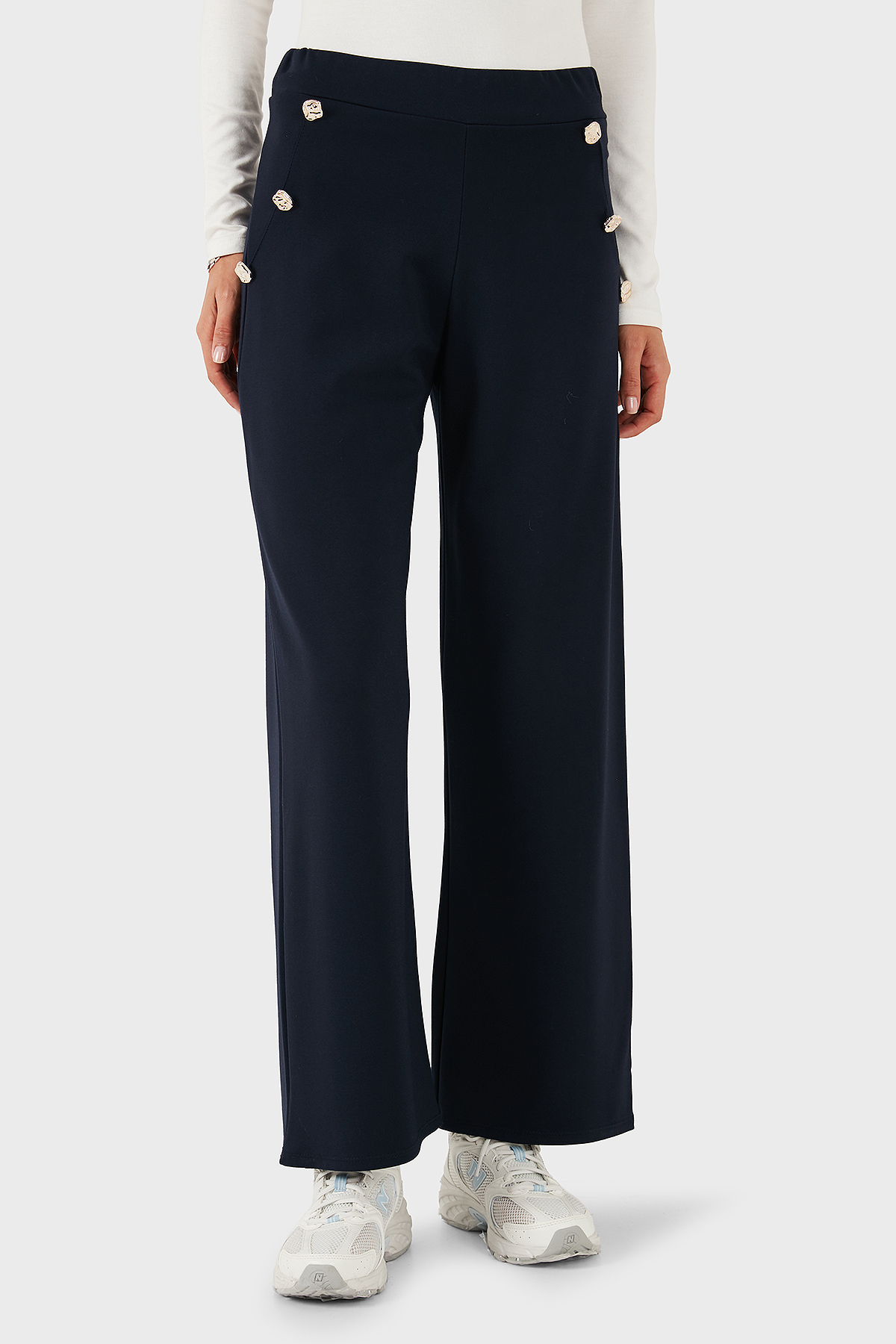 Via Dante Straight Fit Taş Detaylı Düz Paça Kadın Pantolon 268755080 LACİVERT